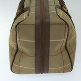 Luxury BurberrySs Nova Check Boston Bag Canvas Beige Auth ac2836