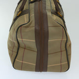 Luxury BurberrySs Nova Check Boston Bag Canvas Beige Auth ac2836