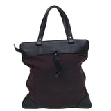 Luxury Burberry Tote Bag Canvas Bordeaux Black Auth ac2860