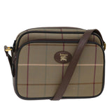Luxury BurberrySs Nova Check Shoulder Bag Canvas Beige Auth ac2880