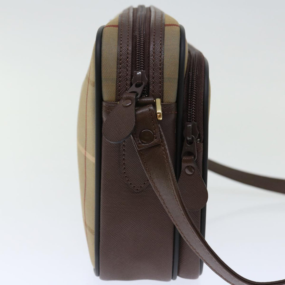 Luxury BurberrySs Nova Check Shoulder Bag Canvas Beige Auth ac2880