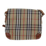 Luxury BurberrySs Nova Check Shoulder Bag Canvas Beige Auth ac2921