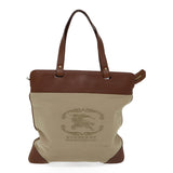 Luxury Burberry Tote Bag Canvas Beige Auth ac2929