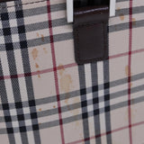 Luxury Burberry Nova Check Tote Bag Canvas Beige Auth ac3071