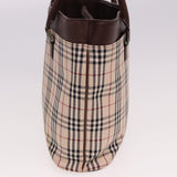 Luxury Burberry Nova Check Tote Bag Canvas Beige Auth ac3071