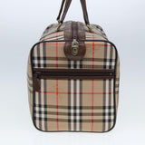 Luxury BurberrySs Nova Check Boston Bag Canvas Beige Auth ac3072