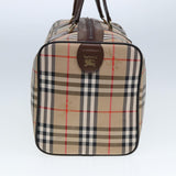 Luxury BurberrySs Nova Check Boston Bag Canvas Beige Auth ac3072