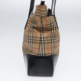 Luxury Burberry Nova Check Tote Bag Canvas Beige Black Auth ac3130