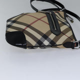 Luxury Burberry Nova Check Shoulder Bag Coated Canvas Beige Auth ac3255