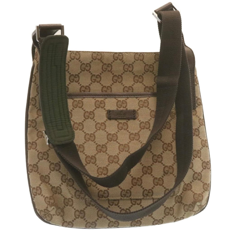 Gucci GG Canvas Shoulder Bag Beige 122793 ac588