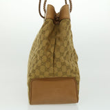 Gucci GG Canvas Tote Bag Brown Gold ac905