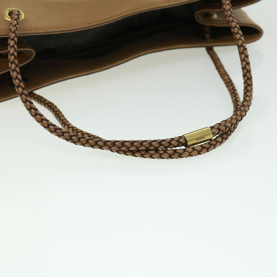 Gucci GG Canvas Tote Bag Brown Gold ac905