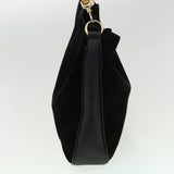 Gucci Bamboo Hand Bag Suede Leather Black ac987