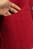 Chanel Red Tweed Jacket – Cotton & Silk Lining | Bags Junction