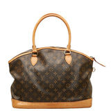 Louis Vuitton Monogram Handbag Leather Brown & Gentlemen
