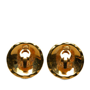Chanel Gold-Plated Coco Mark Matelasse Vintage Earrings