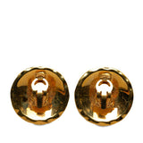 Chanel Gold-Plated Coco Mark Matelasse Vintage Earrings