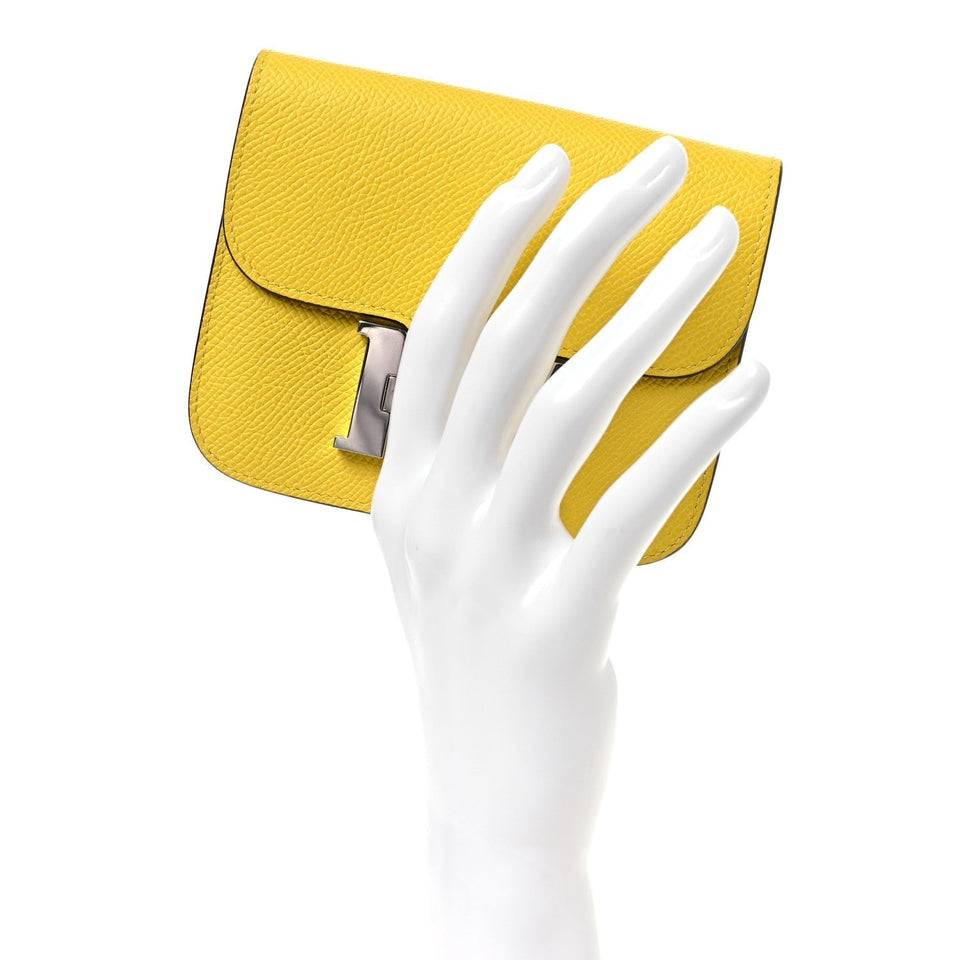 Hermes Epsom Constance Slim Wallet Jaune de Naples