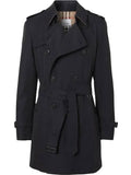 Luxury Burberry Men's Short Wimbledon Trench Coat Midnight Navy