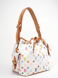 Louis Vuitton White Multicolor Takashi Murakami Bucket Canvas Bag