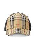 Luxury Burberry Check Mesh Ball Cap Beige