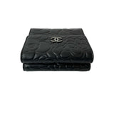 Chanel Camellia Lambskin Tri-fold Wallet