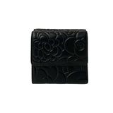 Chanel Camellia Lambskin Tri-fold Wallet