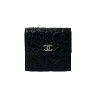 Chanel Camellia Lambskin Tri-fold Wallet
