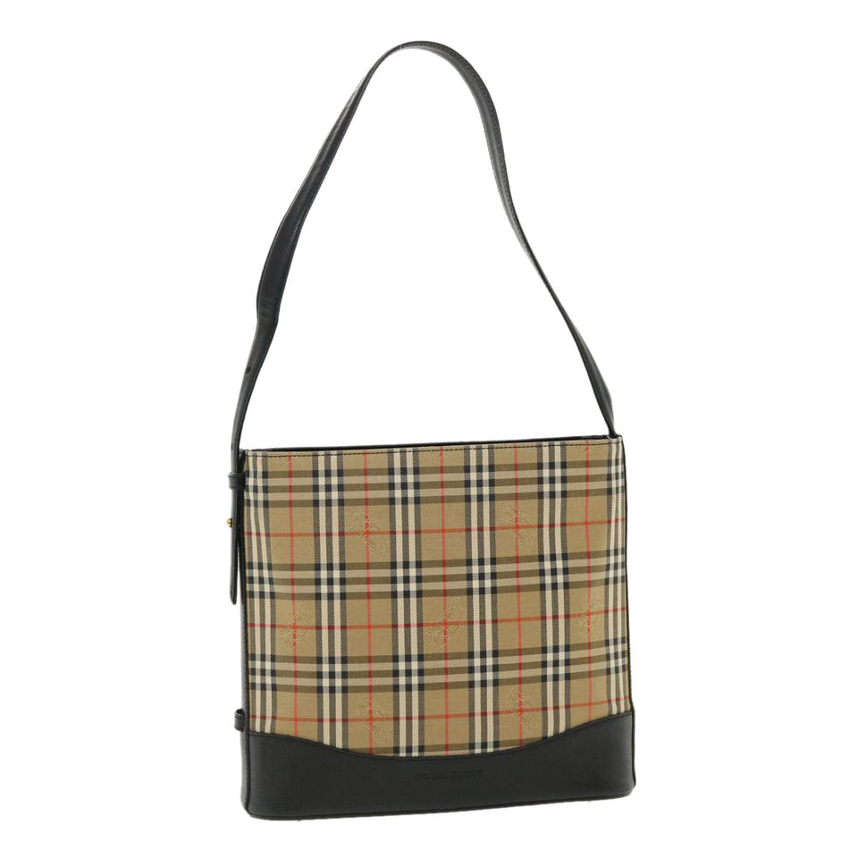 Luxury Burberry Nova Check Shoulder Bag Beige Auth am3155