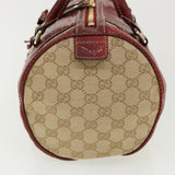 Gucci GG Canvas Hand Bag Snake skin Beige Red 189825002122 am3163