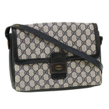 Gucci GG Canvas Shoulder Bag PVC Leather Navy am3194