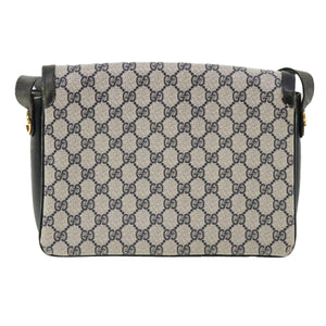Gucci GG Canvas Shoulder Bag PVC Leather Navy am3194