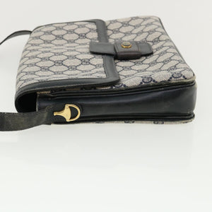 Gucci GG Canvas Shoulder Bag PVC Leather Navy am3194