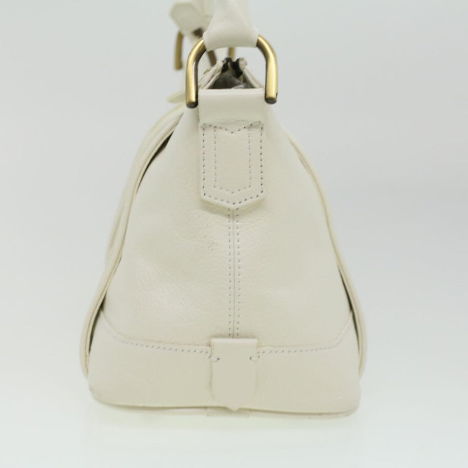 Luxury Burberry Shoulder Bag Leather White Auth am3357