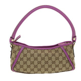Gucci GG Canvas Abbey Hand Bag Beige Pink 130939 am3519