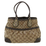 Gucci GG Canvas Tote Bag Coated Canvas Beige Dark Brown am3623