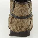 Gucci GG Canvas Tote Bag Coated Canvas Beige Dark Brown am3623