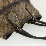 Gucci GG Canvas Tote Bag Coated Canvas Beige Dark Brown am3623