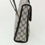 Gucci GG Canvas Hand Bag PVC Leather Navy am3682