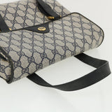 Gucci GG Canvas Hand Bag PVC Leather Navy am3682