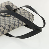 Gucci GG Canvas Hand Bag PVC Leather Navy am3682