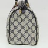 Gucci GG Canvas Sherry Line Hand Bag PVC Leather Gray Red Navy am3714