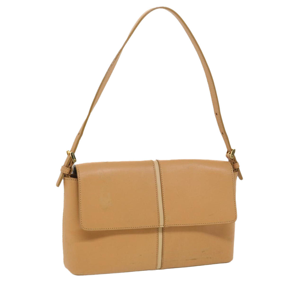 Luxury Burberry Shoulder Bag Leather Orange Auth am3721