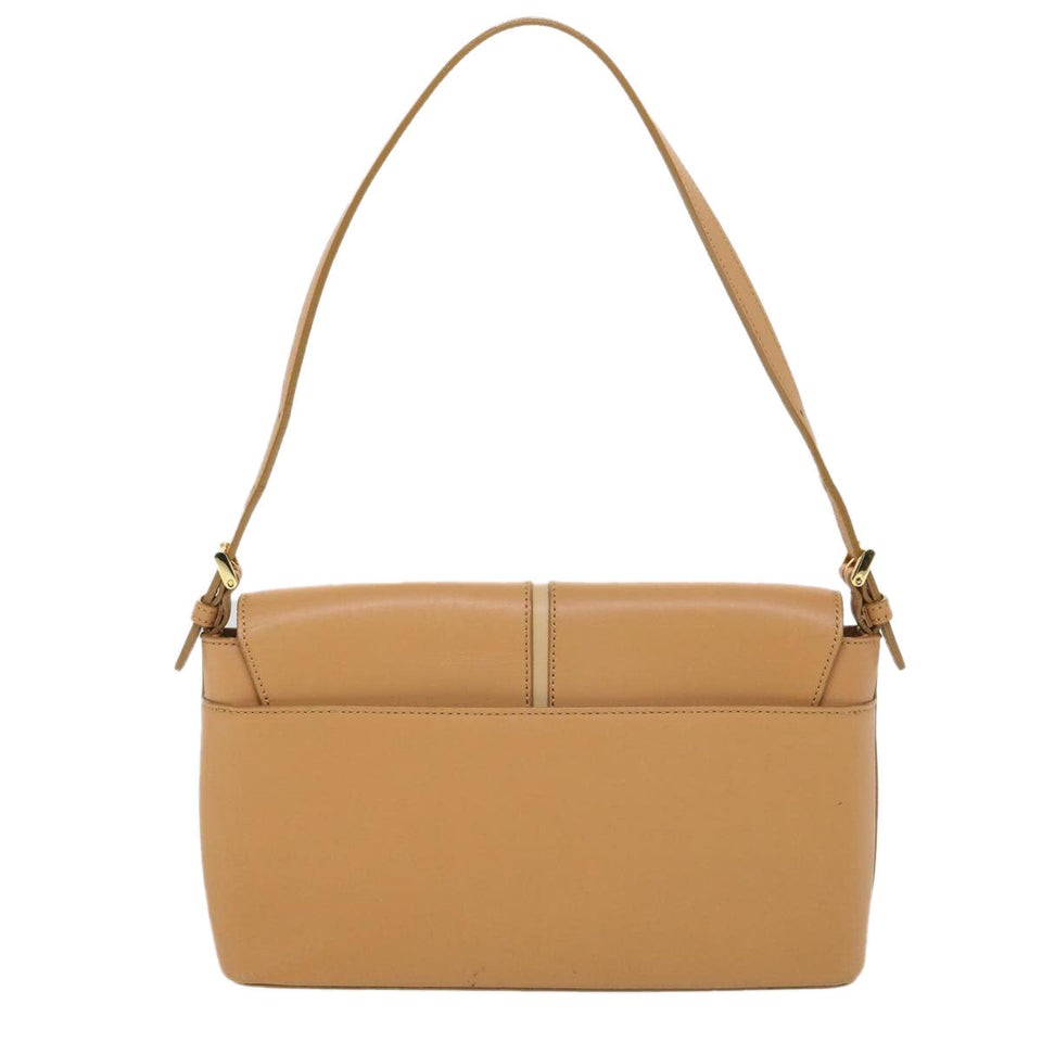 Luxury Burberry Shoulder Bag Leather Orange Auth am3721