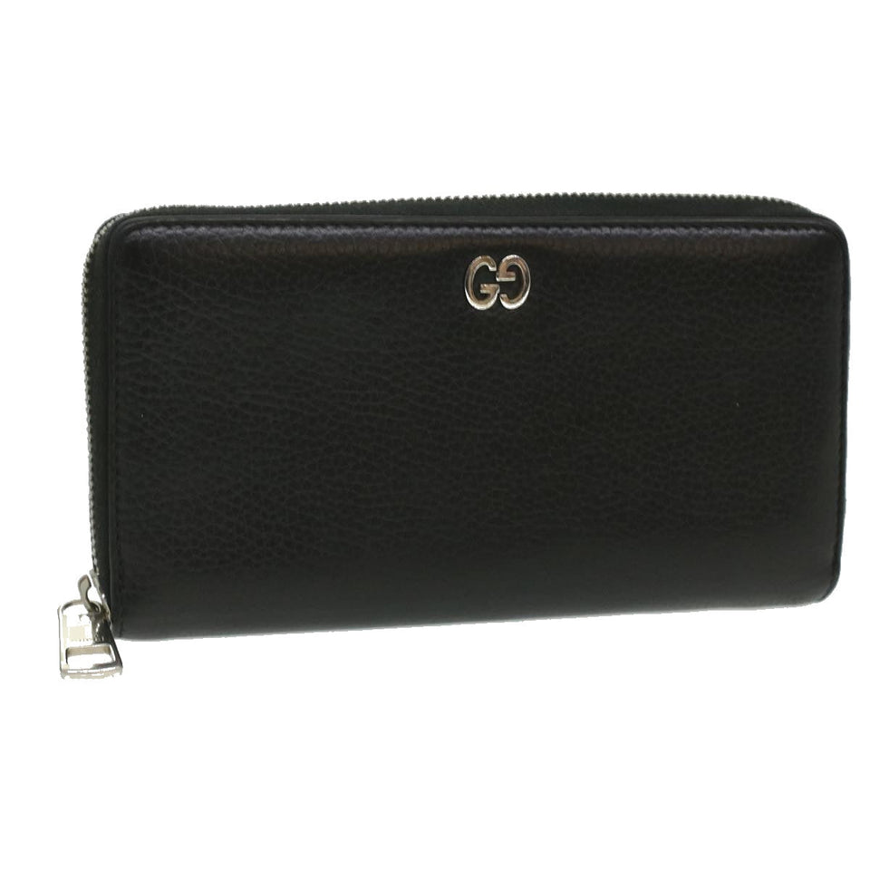 Gucci Long Wallet Leather Black 473928 am3822