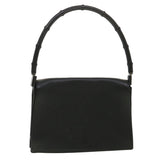 Gucci Bamboo Shoulder Bag Leather Black 001 3239 001998 am3859