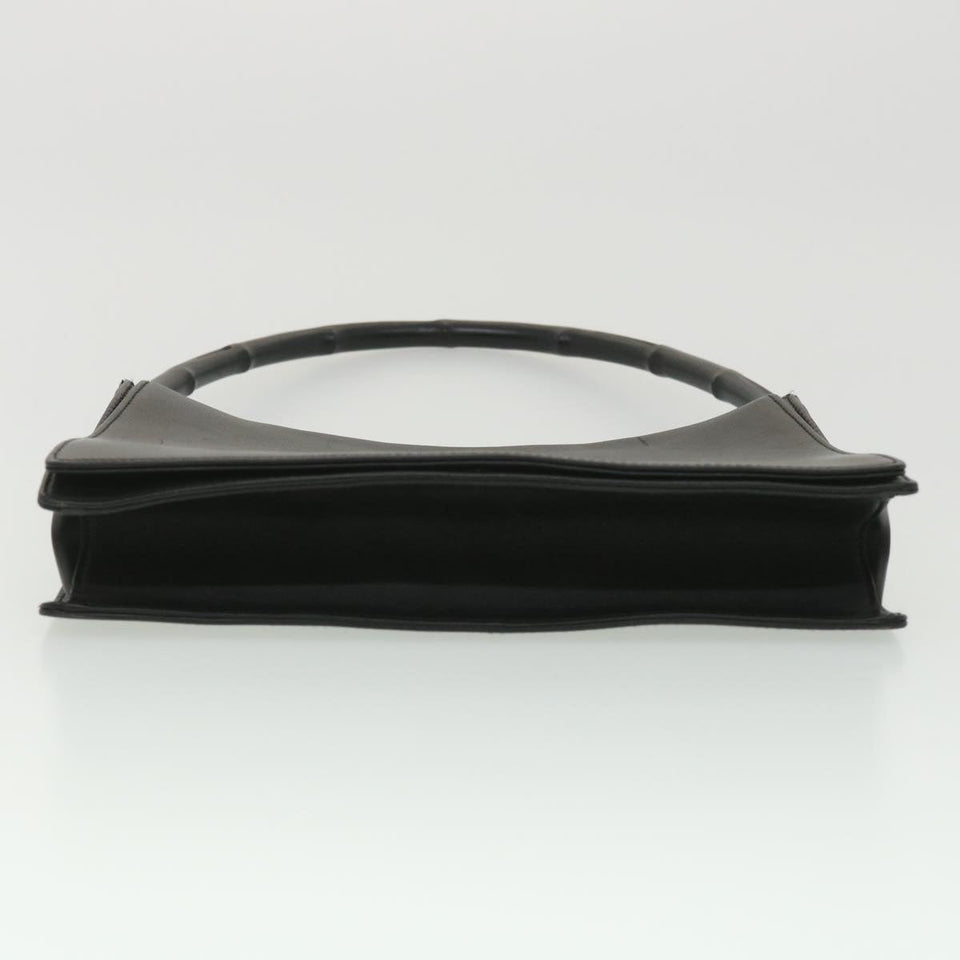 Gucci Bamboo Shoulder Bag Leather Black 001 3239 001998 am3859