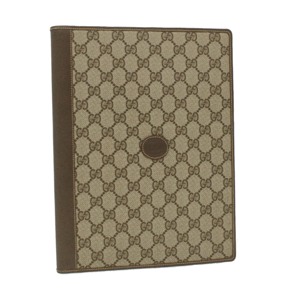 Gucci GG Canvas Day Planner Cover PVC Leather Beige am3940
