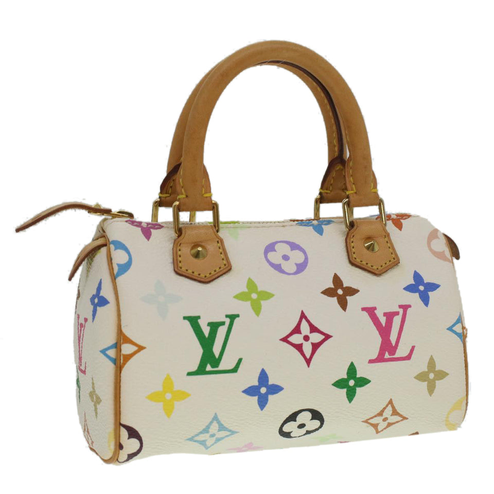 Louis Vuitton Monogram Multicolor Mini Hand Bag White Auth am3975