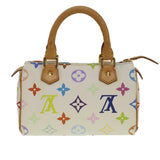 Louis Vuitton Monogram Multicolor Mini Hand Bag White Auth am3975